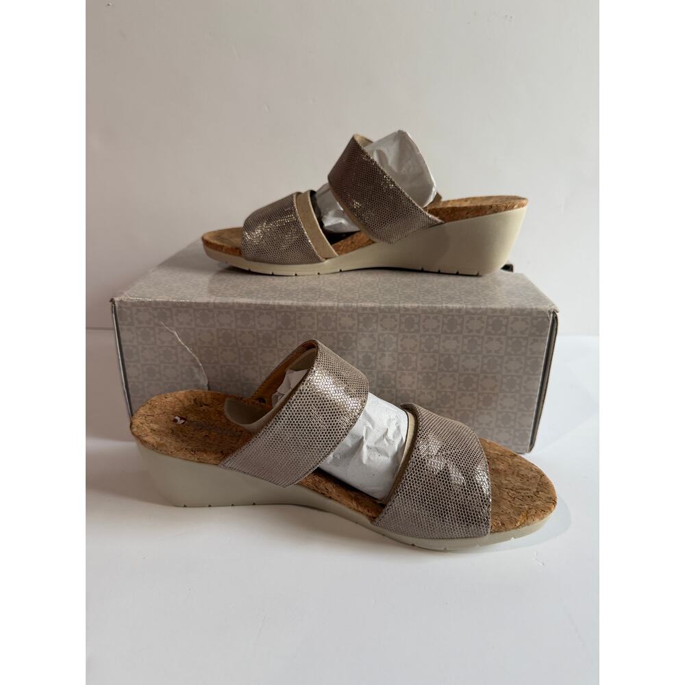 Revere Sorrento Orthopedic Sandals Champagne Angle Metallic Womens Sz 8 NEW